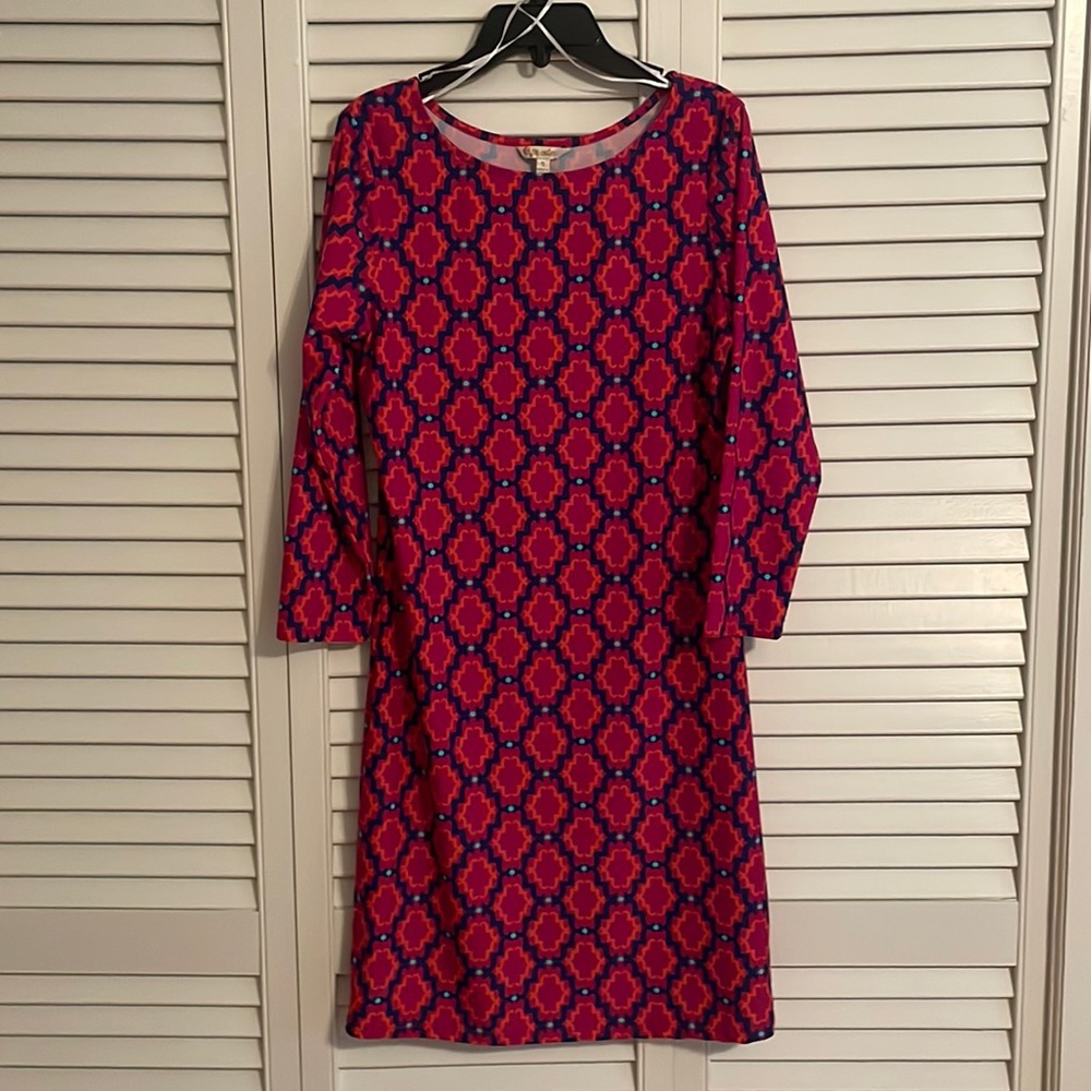 All for Color 3/4 sleeve dress Small EUC